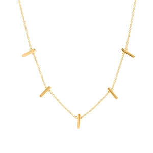 Geometric Bar Necklace With 925 Sterling Silver Chain And Copper Pendants Minimalist Chic Jewelry For Women