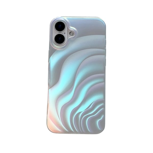 Detail shot of the holographic wavy texture and laser finish on the protective phone case