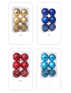 Set di palline di Natale colorate, sfere sospese in plastica per decorare l'albero