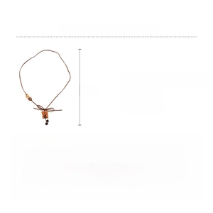 Detailed specs of the bear pendant necklace showing 72cm length and wooden bead material