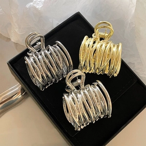Alloy Metal Hair Claw Clips Small Spiral Wire Design High Ponytail Fixer Minimalist Hair Accessories For Women
