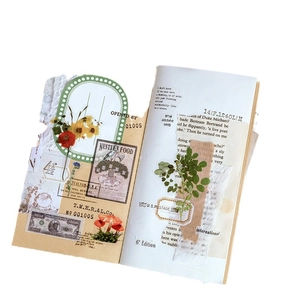 Vintage PET stickers for DIY scrapbooking featuring botanicals and antique ephemera