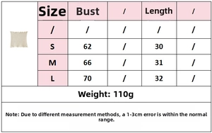 Guide des tailles pour ensemble en tricot avec mesures de poitrine et longueur du S au L
