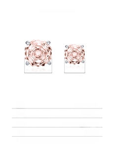Detailed size comparison and specifications for 6mm and 8mm pink s925 silver stud earrings