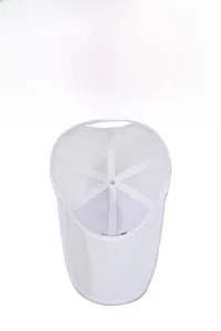 Detailed interior of a white mesh breathable baseball cap with lightweight sweatband