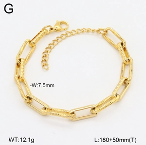 Detailed view of the 7.5mm gold titanium steel double layer bracelet with lobster clasp