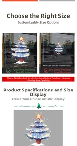 Detailed view of Merry Christmas blue star window stickers with custom size options