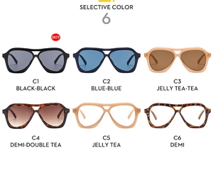 Selection of six stylish oversized pilot sunglasses and optical frames in various colors