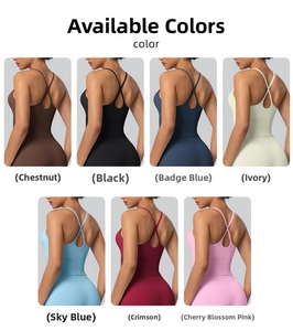 Palette de sept couleurs pour brassières de yoga avec bretelles croisées et fini mat