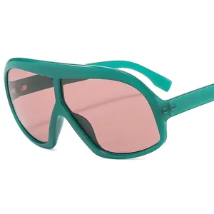 Oversized Shield Sunglasses Fashion Wrap Around One Piece PC Frame UV400 Protection For Men Women Trendy Eyewear