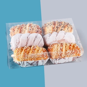 Set of 6 realistic artificial bread and cupcake props in transparent packaging box