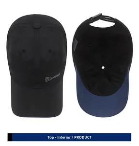 Detail view of the breathable fabric and interior lining of the quick-dry baseball cap