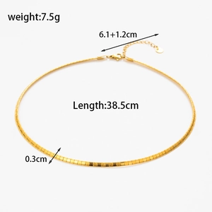 Minimalist gold stainless steel snake chain necklace for women with high-end polished finish