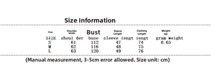 Detailed size chart for plaid shirt jacket showing bust and shoulder measurements in cm