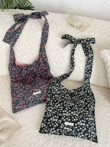 Sac À Épaule En Toile Florale Pour Femmes Avec Grande Capacité Et Bandoulière À Nœud Papillon Réglable