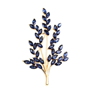 Elegant Alloy Rhinestone Wheat Ear Brooch Pin For Women Korean Style Leaf Design Accessory For Wedding Party Fashion Jewelry