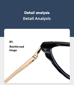 Detail view of reinforced gold metal hinge on premium cat-eye eyeglasses frame