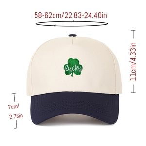 Detailed size guide for leaf embroidery trucker hat with 58-62cm head circumference measurement