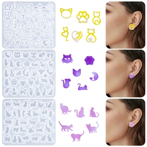 Mini Cat Silicone Mold For DIY Jewelry Making Earring Studs Resin Epoxy Crafting Tools Cute Animal Paw Shape