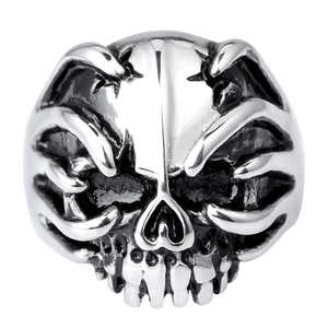 Skull Ring Men Titanium Steel Gothic Punk Monster Claw Retro Hip Hop Jewelry