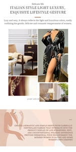 Detailed view of luxury black silk robe with golden floral patterns and waist belt tie