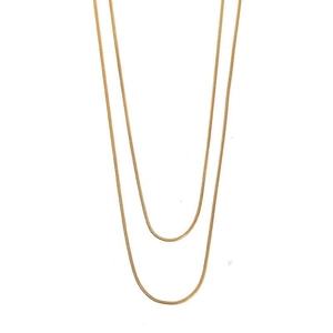 Double-layered golden snake chain necklace made of stainless steel in minimalist style