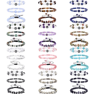 Natural Gemstone Beaded Bracelets Amethyst Agate Lapis Lazuli Healing Energy Elastic Handcrafted Boho Jewelry Women