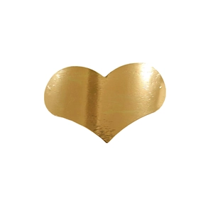 Golden heart-shaped metal hair clip with brushed texture on a clean white background