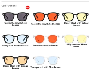 Multiple color options for square retro sunglasses with tinted lenses and fashion frames