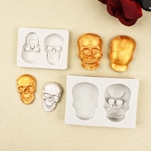 Halloween skull silicone molds for resin casting and chocolate fondant decorations