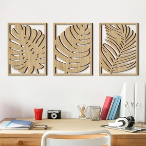 Decorazione Parete Legno Intagliato Cavo Tropicale Monstera Foglia Di Palma Arte Targa Appesa Stile Bohémien Casa Soggiorno