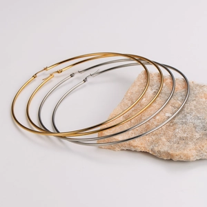 Fashion 100mm oversized stainless steel hoop earrings in gold and silver finish