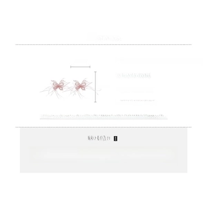 Technical drawing showing pink feather butterfly earrings with 5cm size measurements
