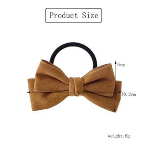 Bruine fluwelen haarlint haarstrik scrunchie voor dames en meisjes paardenstaartouder zoete stijl