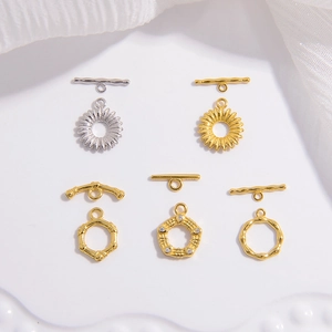 925 Sterling Silver Toggle Clasp Flower Star Oval Shape Connector For DIY Necklace Bracelet Jewelry Making Minimalist