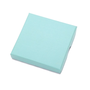 Premium light blue textured square jewelry gift box with a clean white background