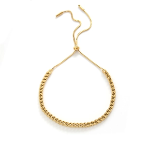 Adjustable golden titanium steel dragon bone chain bracelet for women with sleek slide clasp