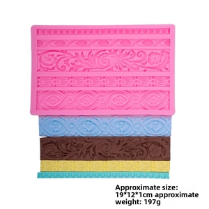 Détails du relief du moule en silicone à motifs floraux européens pour décor de gâteaux
