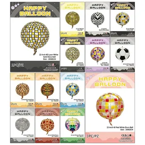 22-inch 4D disco and animal print foil balloons set for party and event decoration