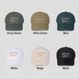 Unisex nylon baseball caps in 6 colors including green, blue, white, and black
