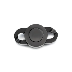 Polished black stainless steel Cuban chain buckle connector for DIY jewelry making