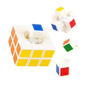 5.7cm smooth 3x3 speed cube with white base and colorful stickers for beginners