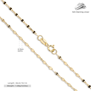Detail of 0.19cm gold plated S925 sterling silver chain with secure spring clasp