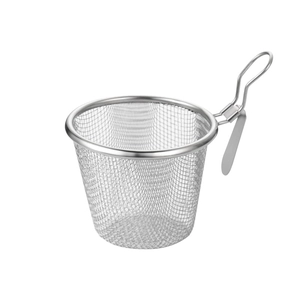 304 stainless steel wall-hanging hot pot skimmer with fine mesh and hook handle