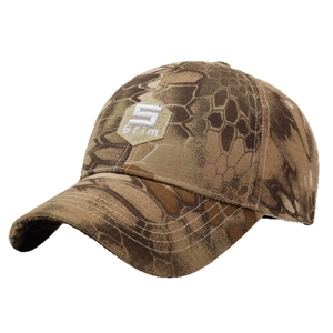 Tactical python camouflage baseball cap with embroidered logo for outdoor hiking