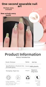 Detail view of pearl camellia press-on nails with green gradient and floral patterns