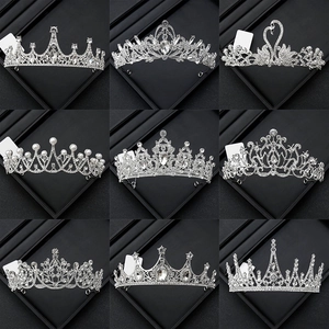 Sparkling silver bridal crowns with rhinestones and crystals in nine elegant styles