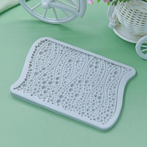 Light gray bubble pearl semi-circle silicone mold for creative DIY cake baking and crafts