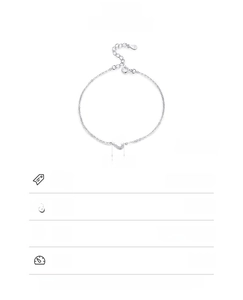 Detailed view of S925 sterling silver heart bracelet with size and weight parameters