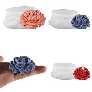 Pioenroos Bloem Siliconen Vorm Madeliefje Vorm Voor DIY Aromatherapie Kaars Zeep Bakken Taart Decoreren Hittebestendig Werktuig